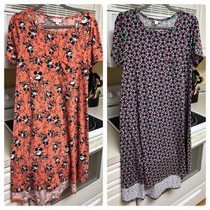 2 Lularoe Carly dresses - Size Medium. They have each been worn once.